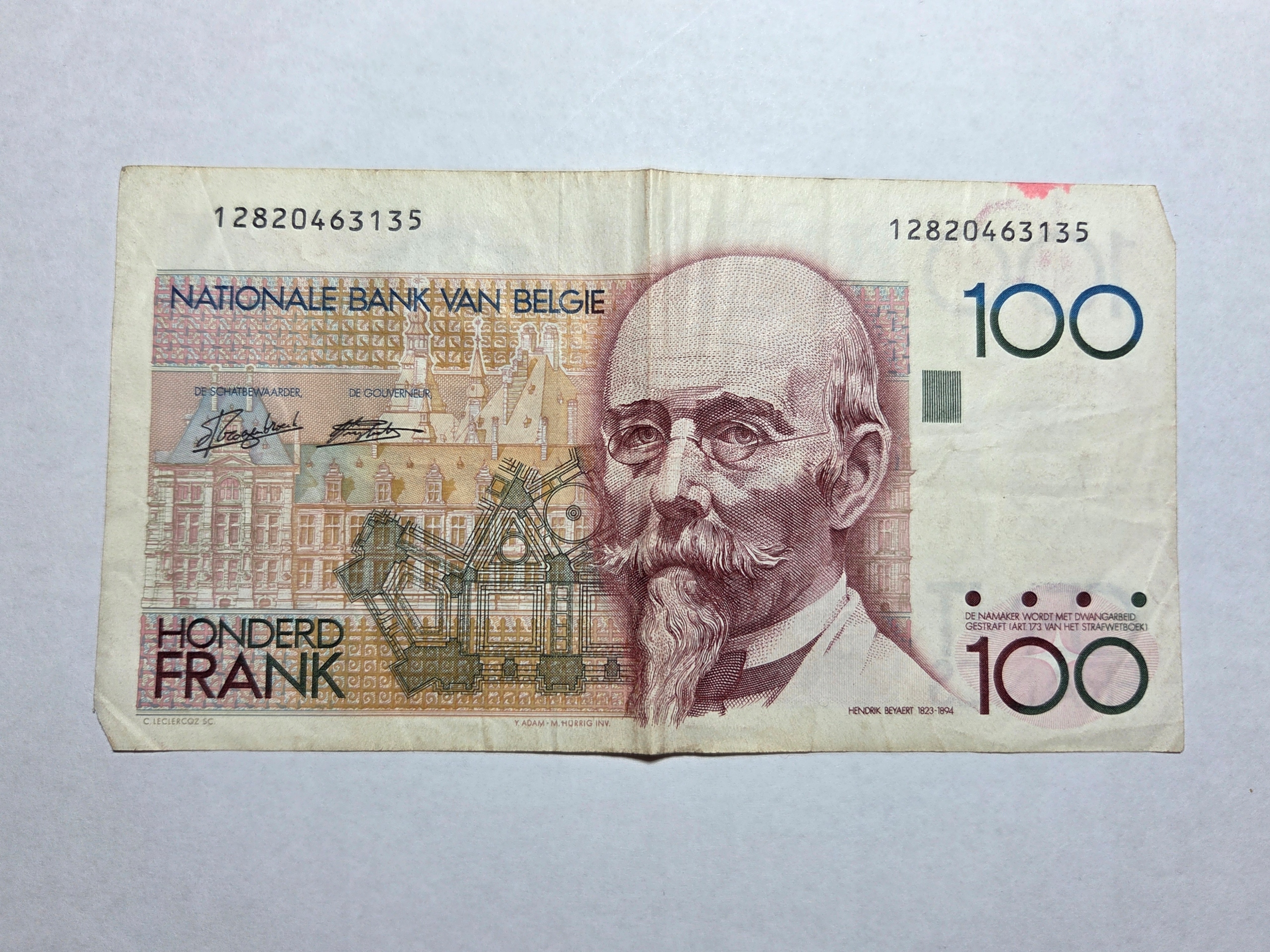 Belgia 100 franków -NRB0801