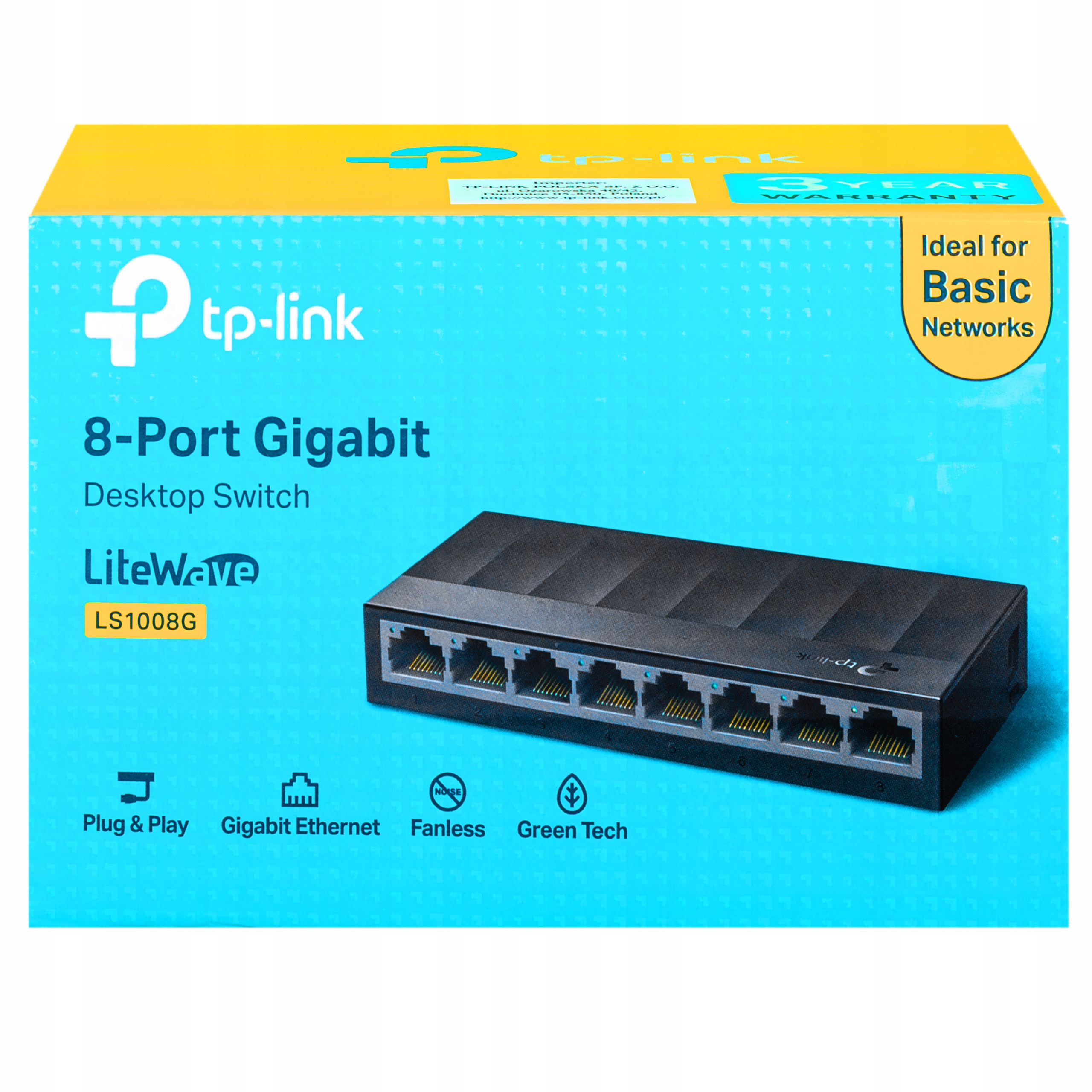 

Przełącznik Green LS1008G 8portów gigabit Ethernet