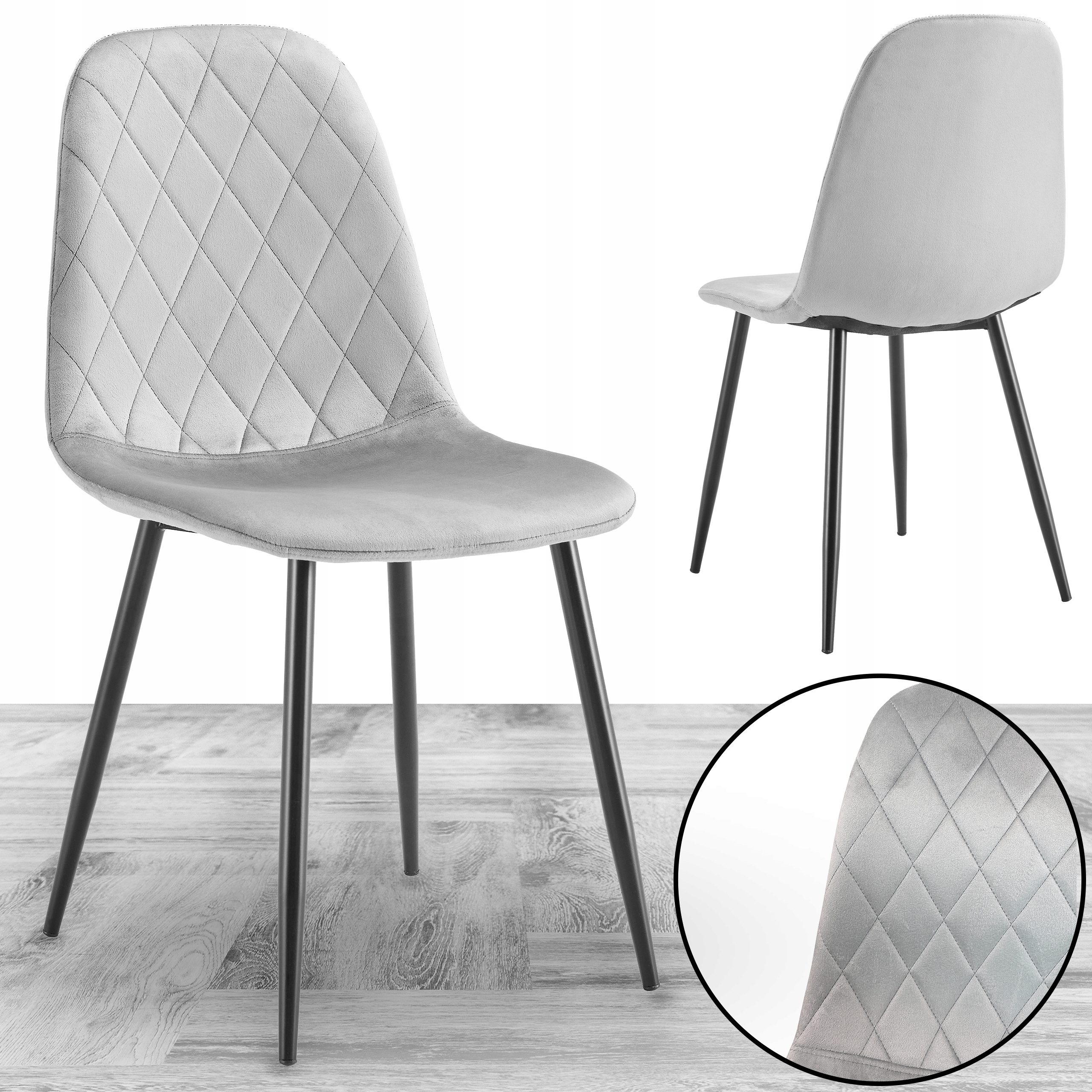 NOWOCZESNE KRZESŁO KUCHNIA JADALNIA SALON TAPICEROWANE MONICA KT103 SZARE