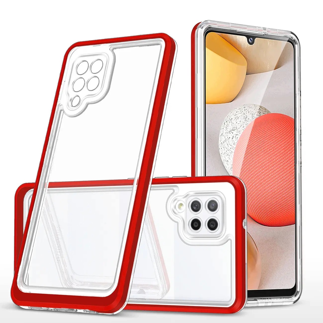 Clear 3in1 etui do Samsung Galaxy A42 5G żelowy pokrowiec z ramką Hurtel