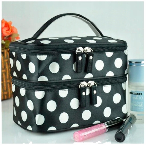 KOSMETYCZKA DAMSKA PODRÓŻNA NA KOSMETYKI KUFEREK NA PĘDZLE LEKI Materiał dominujący syntetyk