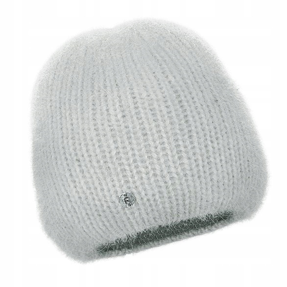 Čepice s Angorou, teplá, jednoduchá, bez vyhrnování, Šedá Polská
