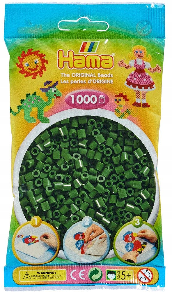 

Hama 207-102, zieleń lasu, woreczek 1000 koralików