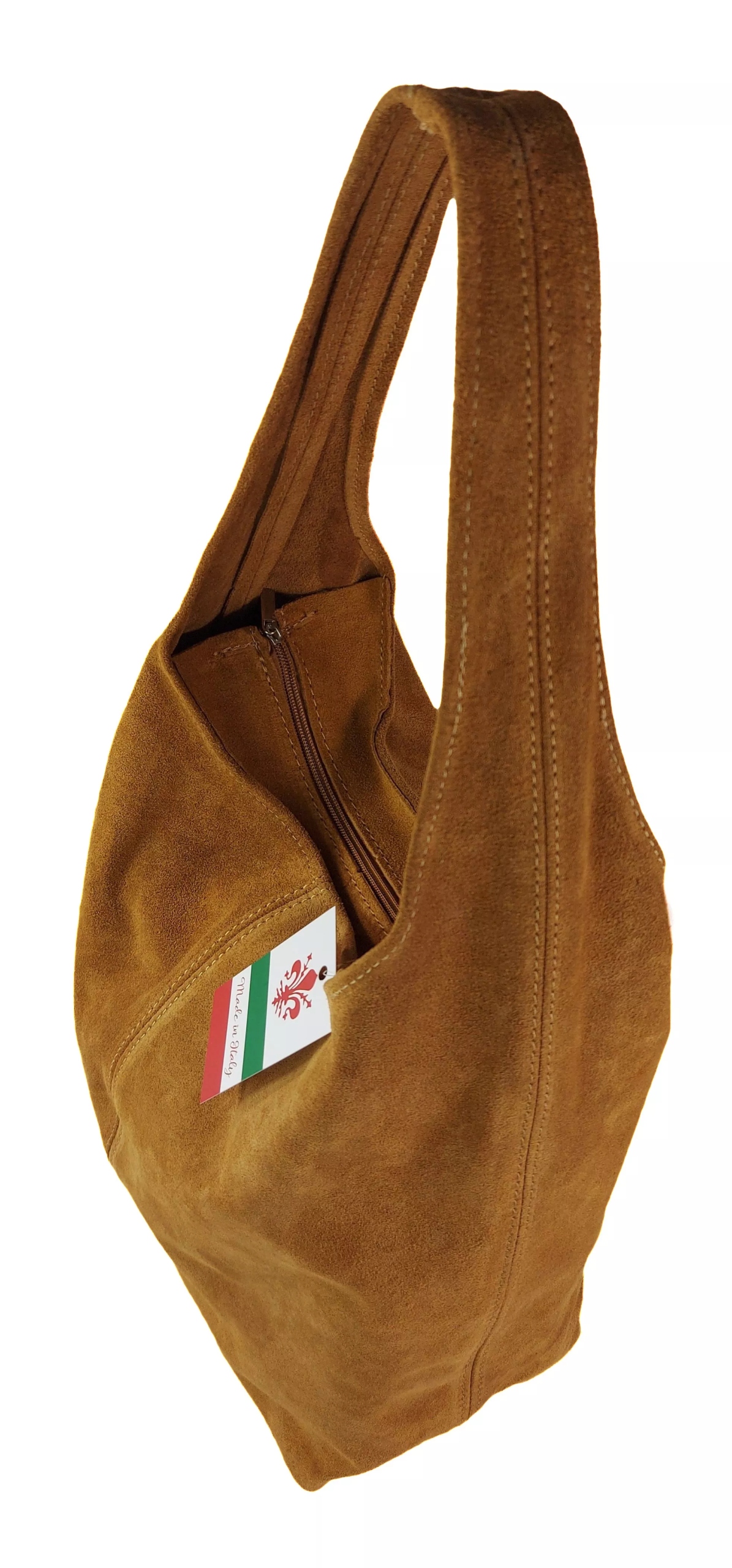 Semišová Kožená Taška Prostorná Taška XL A4 Shopper Bag Camel