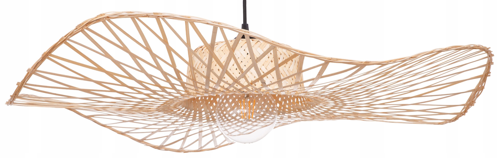 Závěsná lampa Boho bambusová černá 73 cm TH32