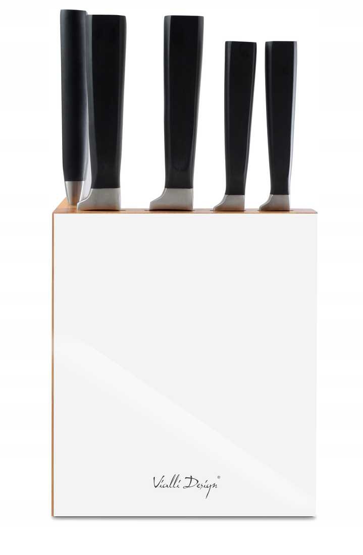 

Zestaw 5 Kutych Noży W Bloku Fino Vialli Design