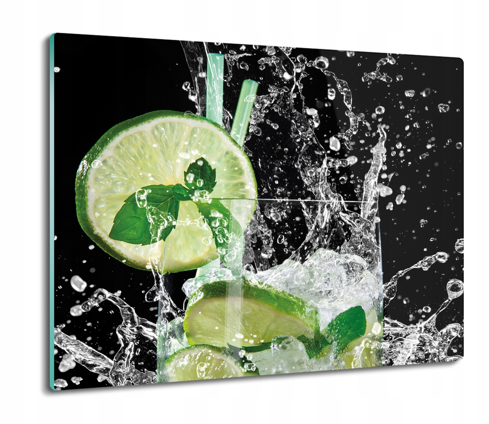 Prkénko na krájení Premium z tvrzeného skla 60x52 Limetka mojito drink