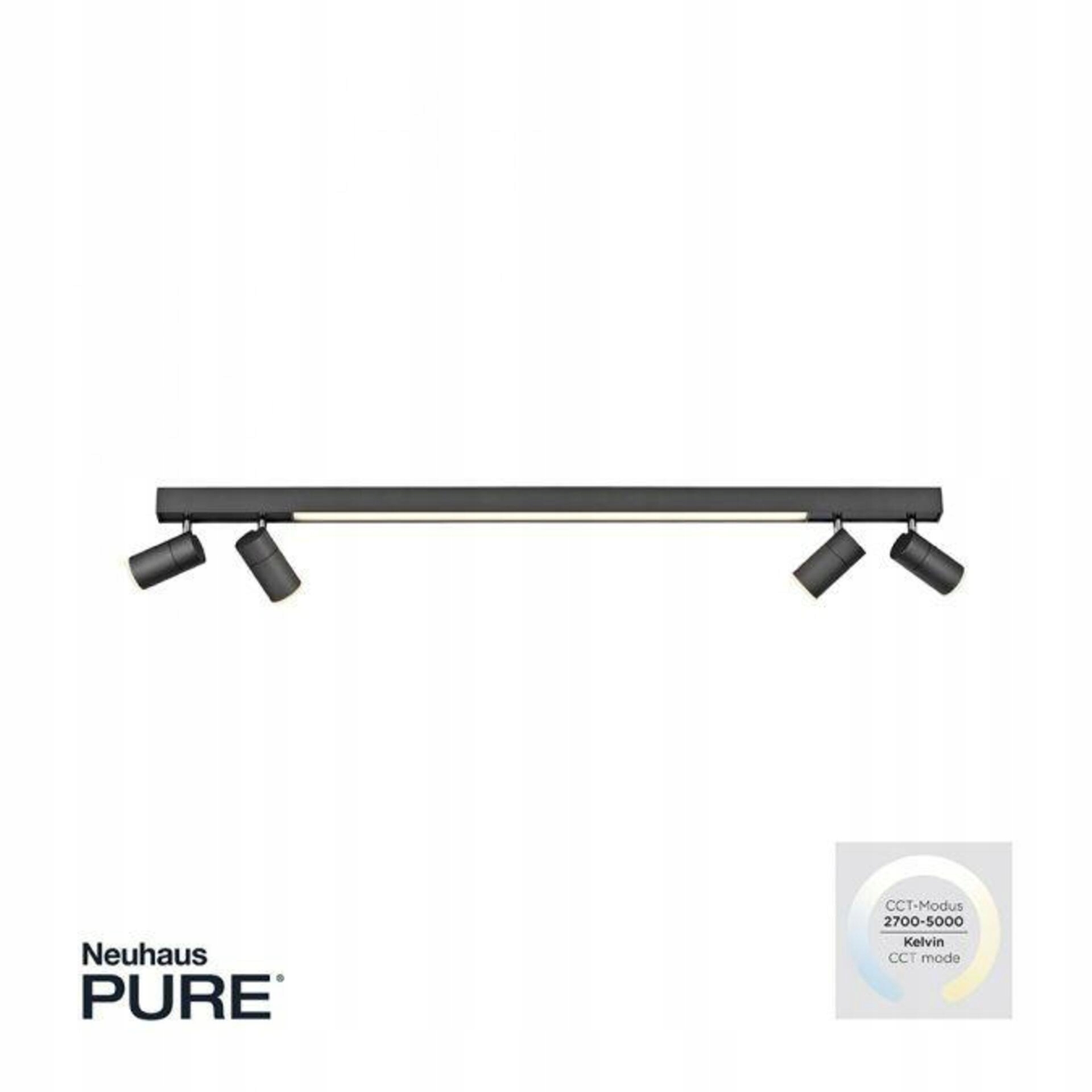 Paul Neuhaus Pure Lines Led stropné svietidlo 32W Cct antracit otočné stmieva