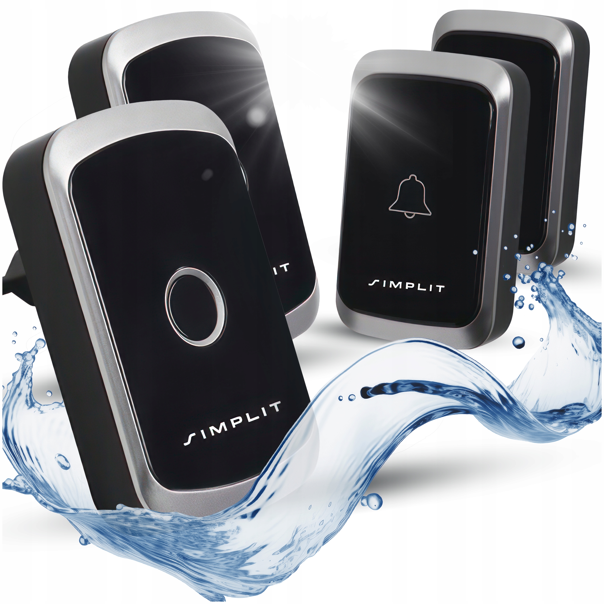 2x Bezdrátový Zvonek Na Dveře S Dosahem 280 M Vodotěsný Vysílač A2