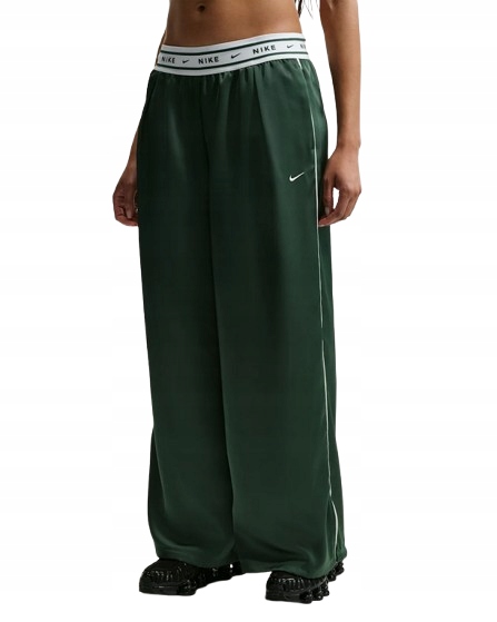 Dámské volné saténové kalhoty se středním pasem Nike Sportswear