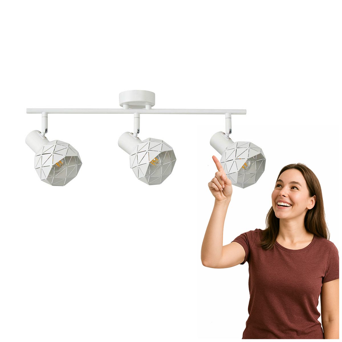 Reflektorová lampa Harley Bílá na 3 žárovky E14 Italux