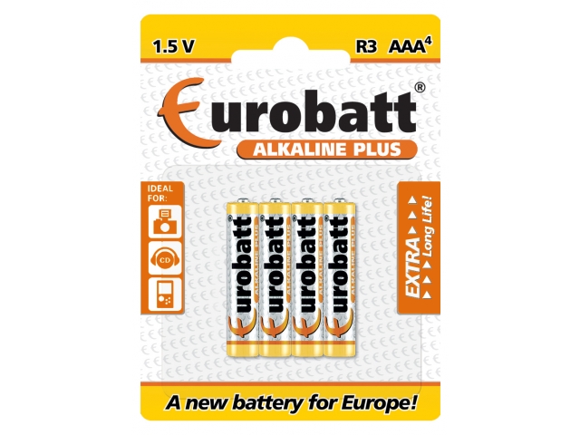 Baterie LR03 Alkaline Plus AAA LR3 4 szt Eurobatt