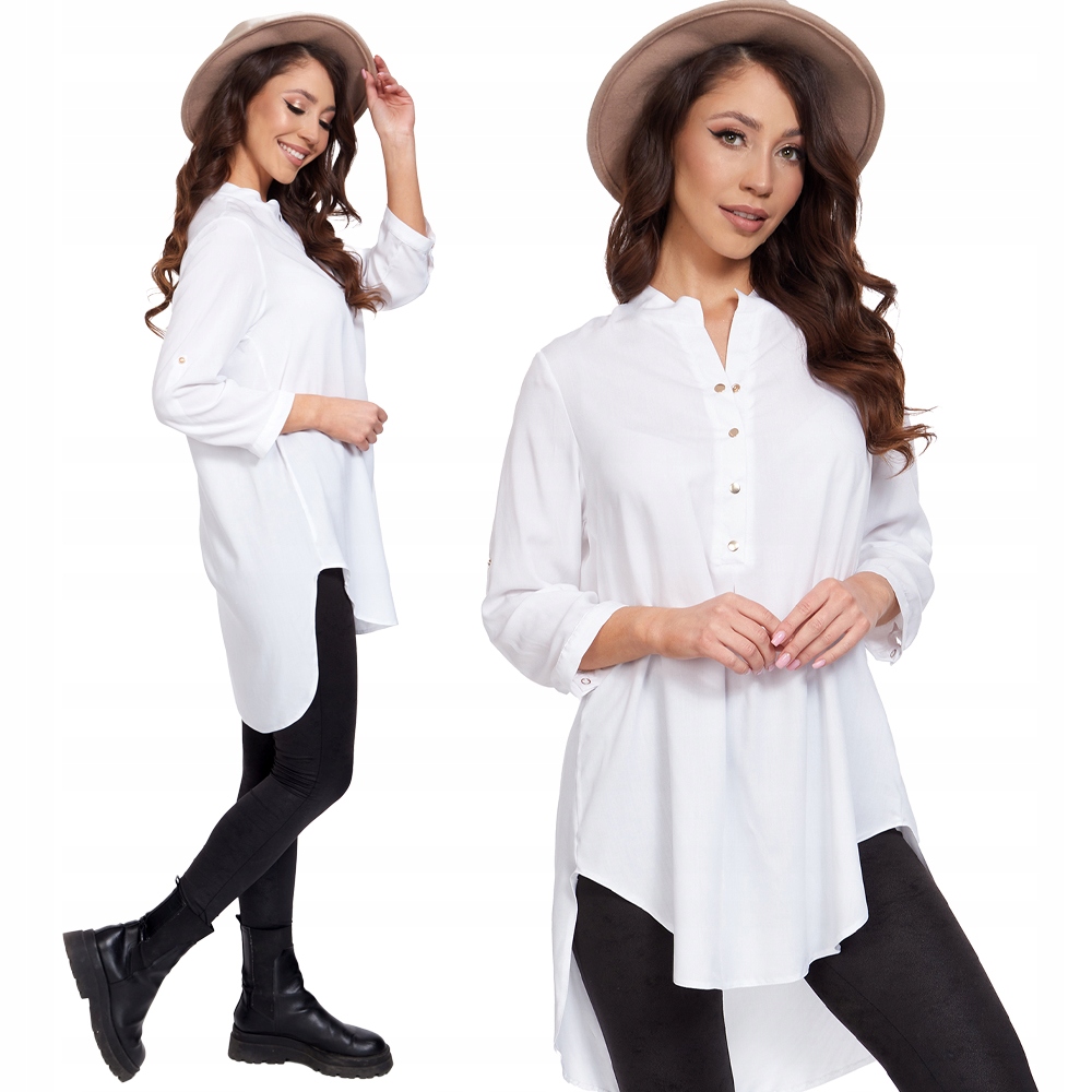 ASYMETRYCZNA luźna DŁUGA KOSZULA KOLORY * R - 46