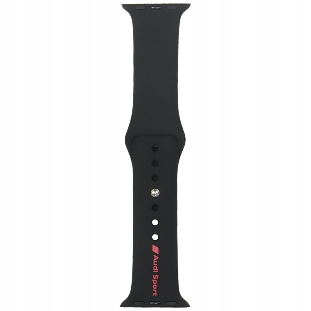Audi Pasek Sportowy Do Apple Watch 40 41 42MM Czarny Silikonowy Z Logo