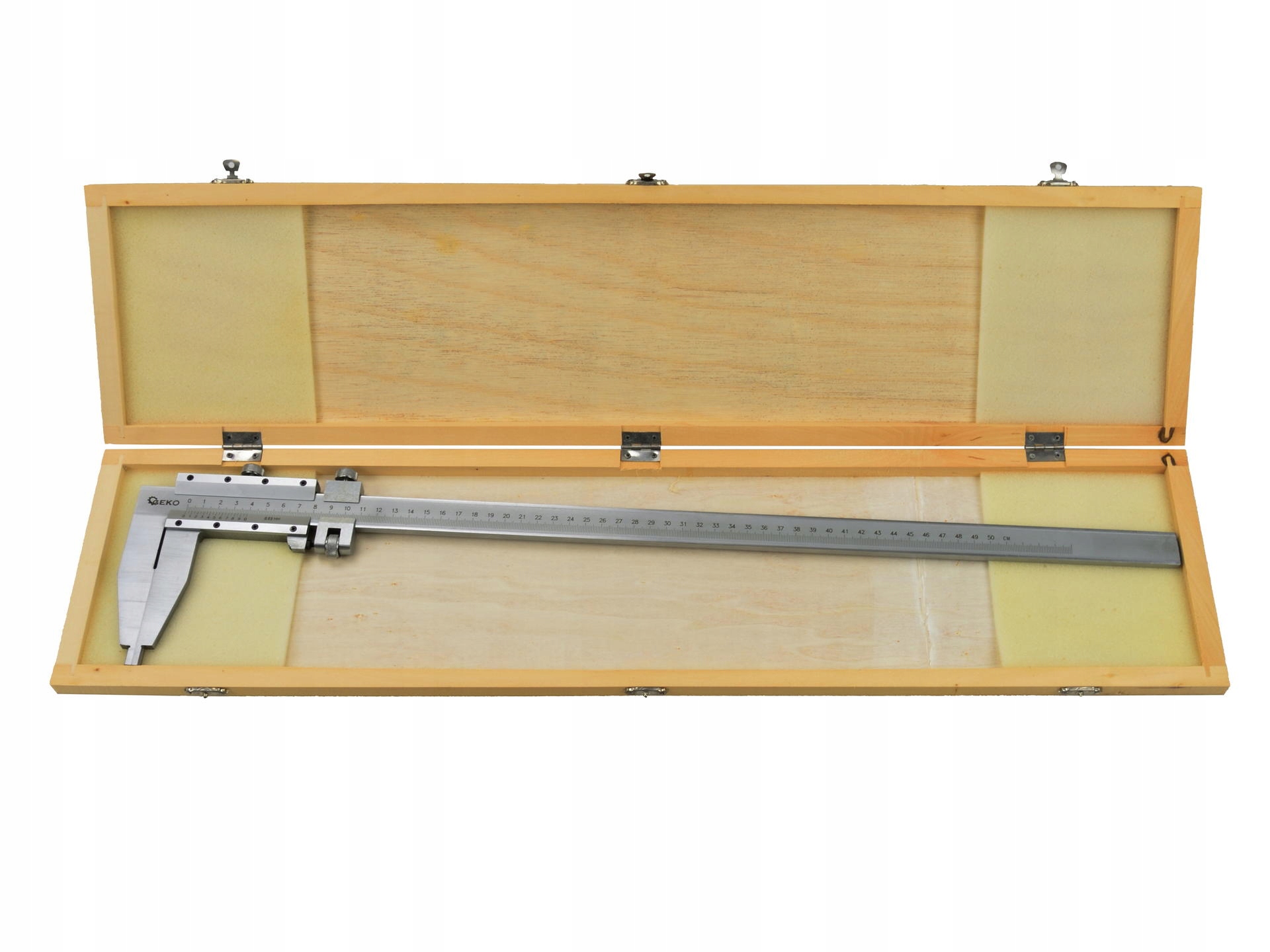 GEKO PRECYZYJNA SUWMIARKA 0-500MM 0,05 JEDNOSZCZĘKOWA + WALIZKA DREWNO Kod producenta G01495