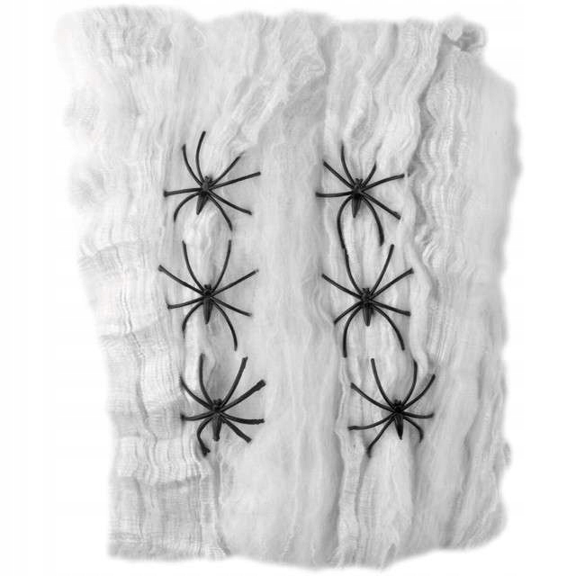 

Dekoracja Pajęczyna halloween Pająki sieć biała