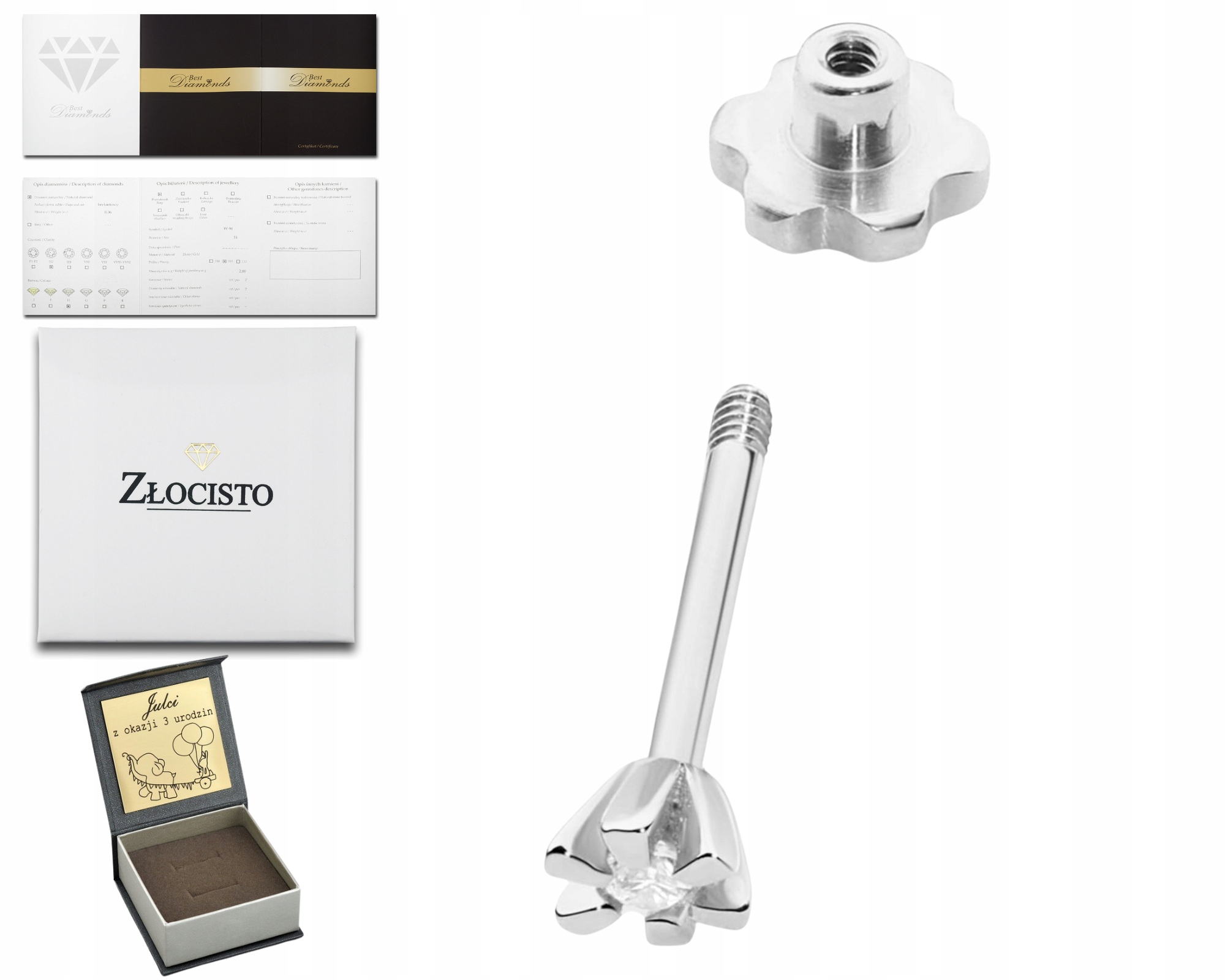 Bílé Zlato Náušnice S Diamantem Briliant Zlato Ryzost 585 14K