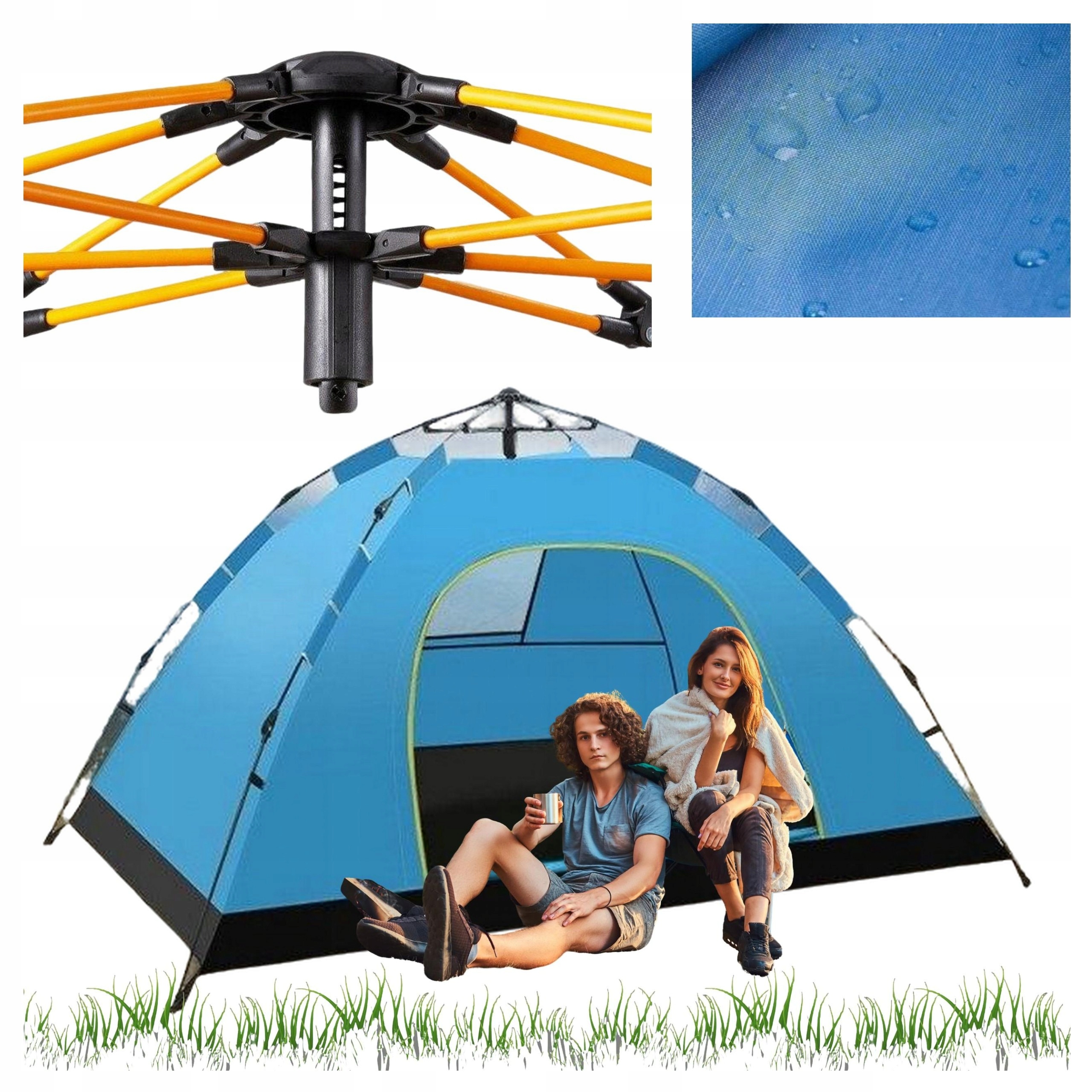 Namiot 2-3 Osobowy Samorozkładający Lekki Kempingowy Automatyczny Składany