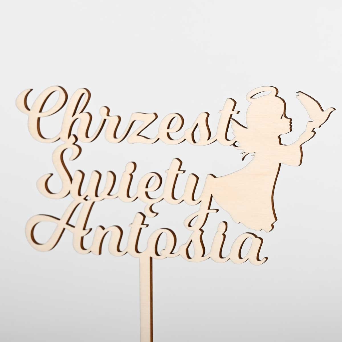 TOPPER CHRZEST ŚWIĘTY IMIĘ ANIOŁEK NAPIS NA TORT Marka inna