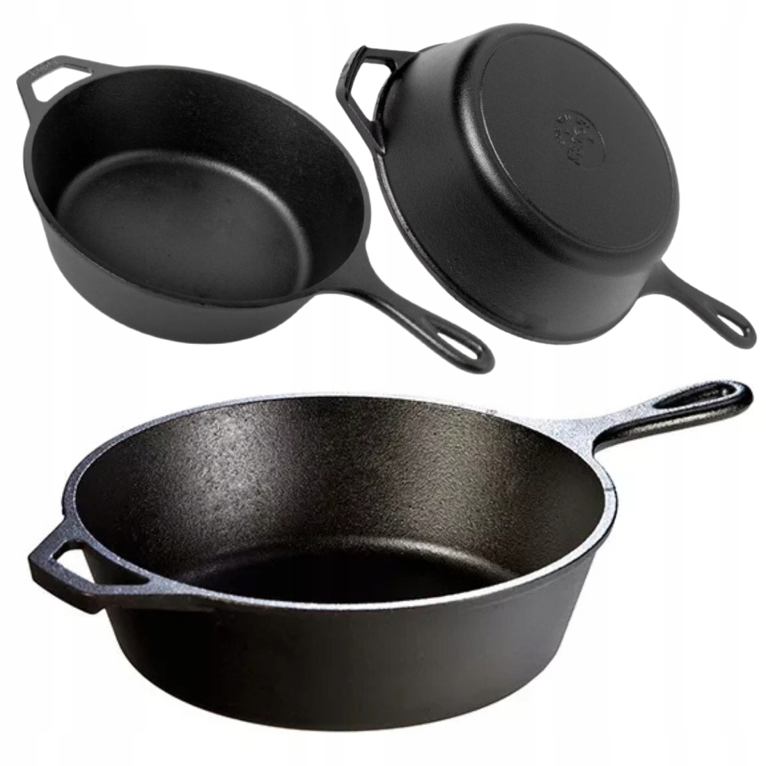 Patelnia Żeliwna Lodge Duża Głęboka 26cm Ciężka Patelnia na ognisko grill