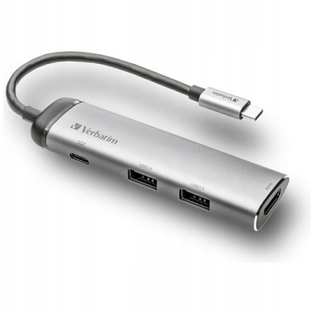 Verbatim Hubový adaptér Usb-c Usb-c/ 2xUSB-A 3.0/HDMI hliník/hliník