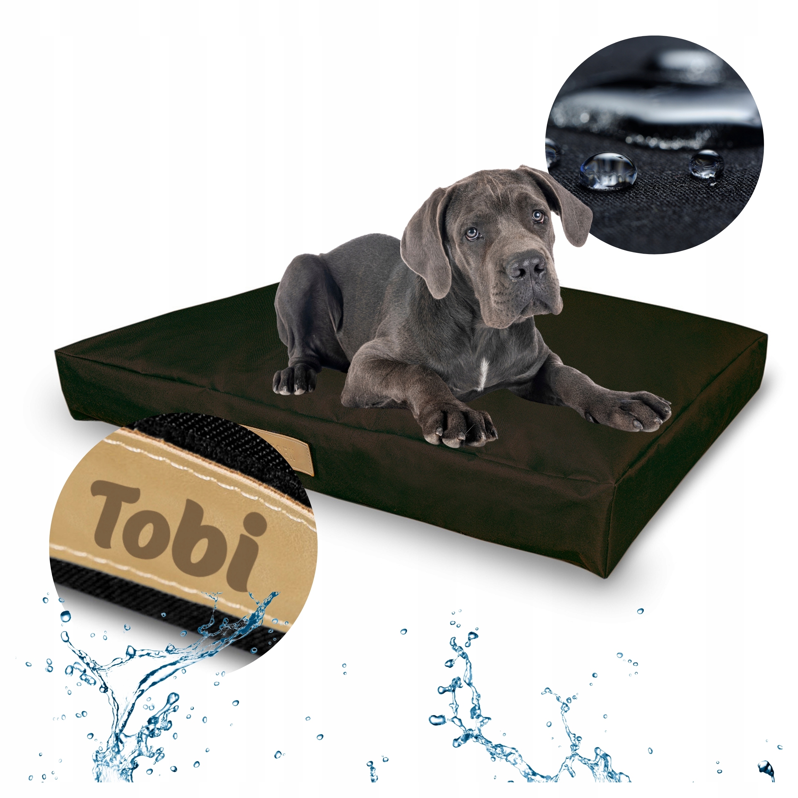 Pelíšek pro psa Potah XL Vodotěsná Matrace s gravírováním Bonus 90x66