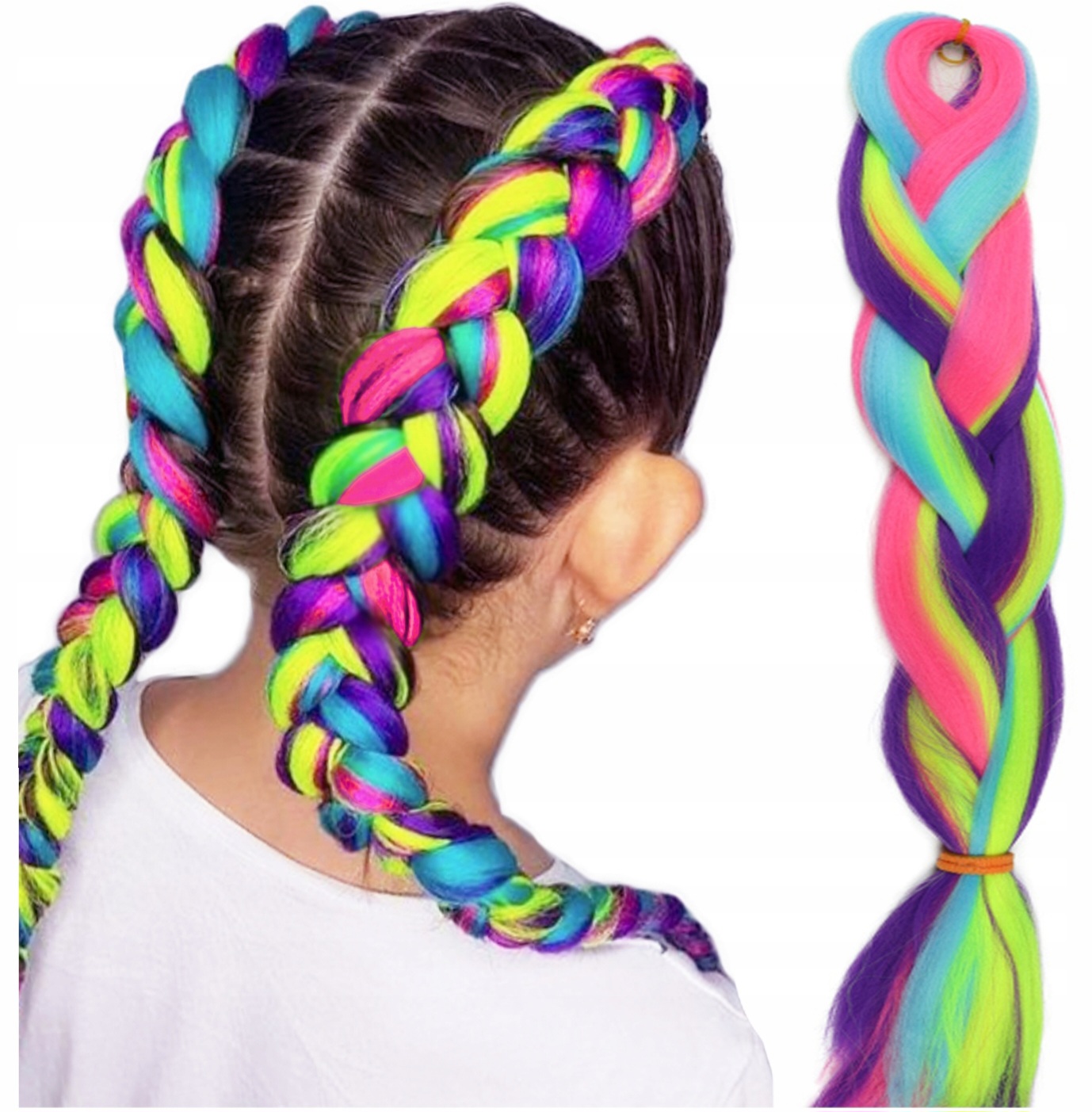 

Włosy syntetyczne kolorowe warkoczyki 3