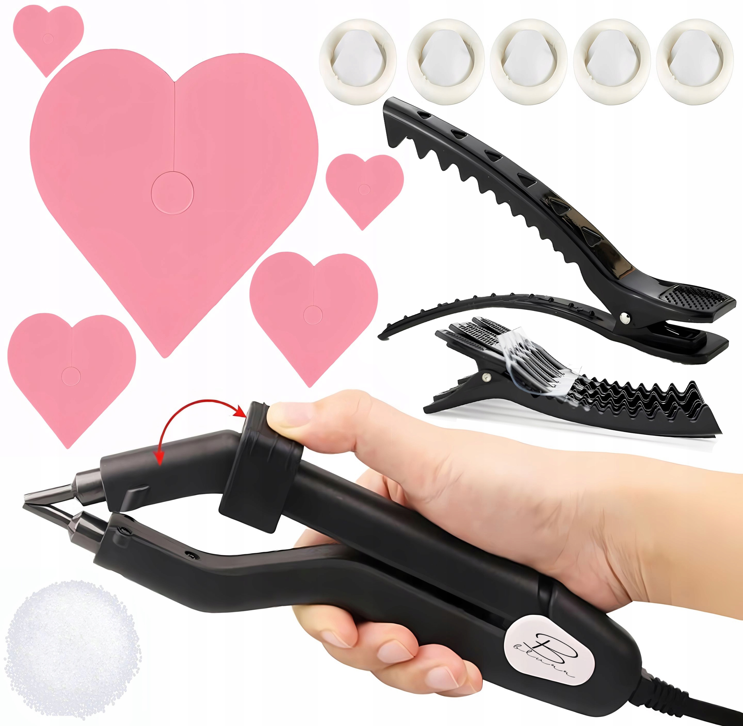 Sada Pro Prodlužování Vlasů Ask Svařovací stroj Loof Keratin 10 g Krytky