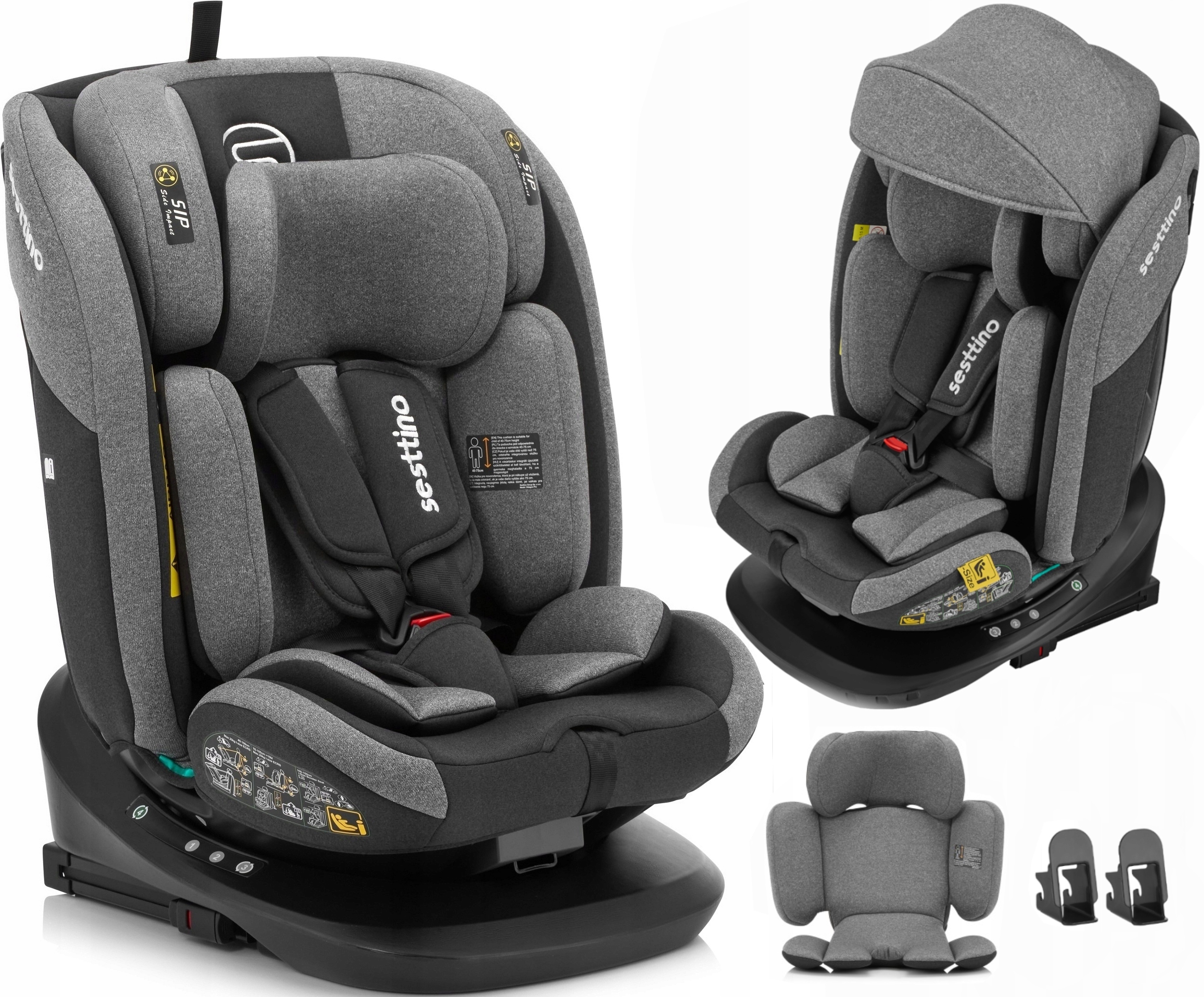 Fotelik Samochodowy i-Size 40-150cm Oktagon Pro 0-36kg Obrotowy Isofix 360°