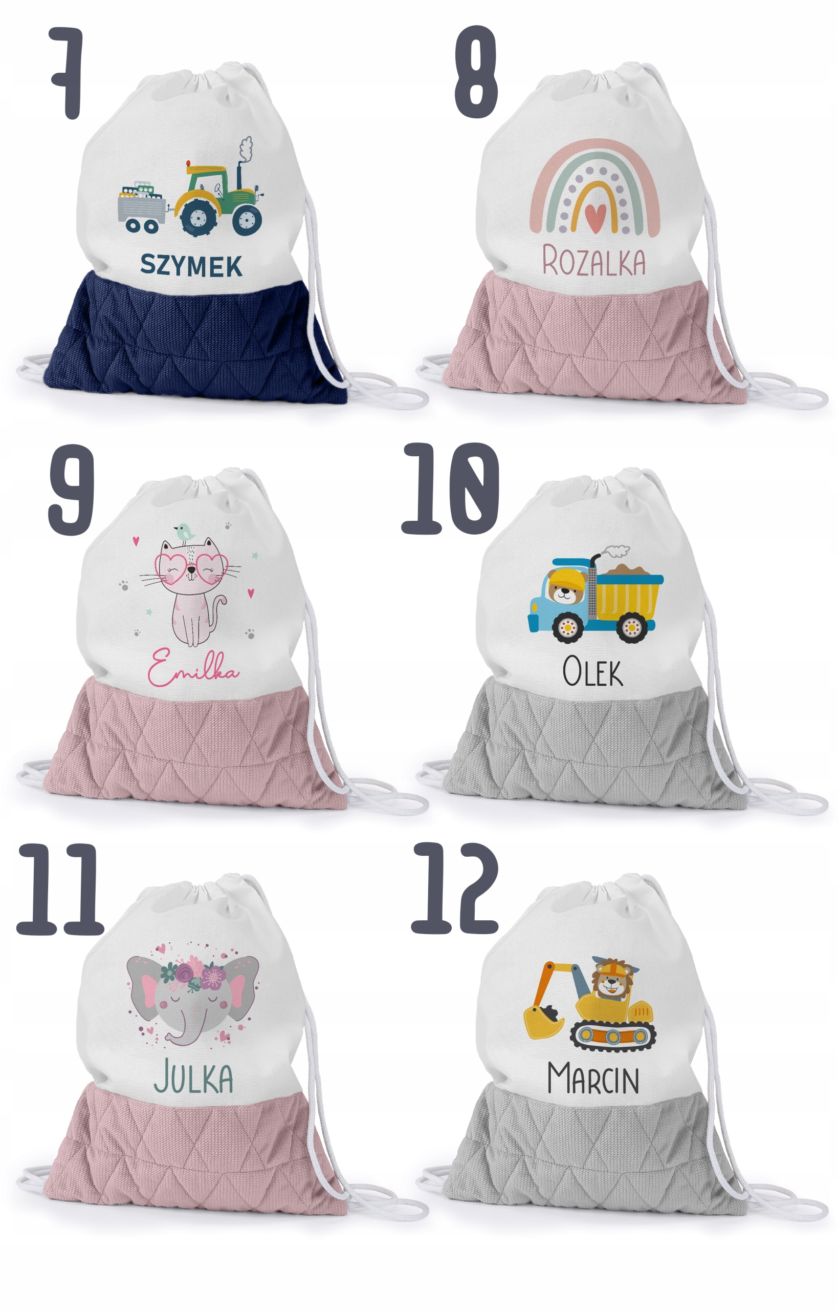 PLECAK DLA DZIECKA DO PRZEDSZKOLA ŻŁOBKA WOREK DZIECIĘCY Z IMIENIEM Marka inna