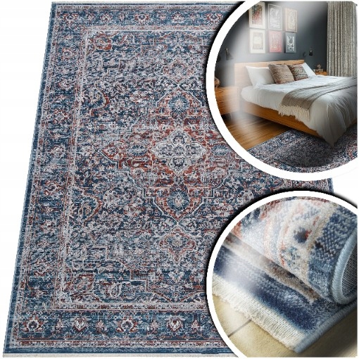 Modrý Koberec Do Obývacího Pokoje San Sebastian Koberec Do Ložnice Vintage 240x330