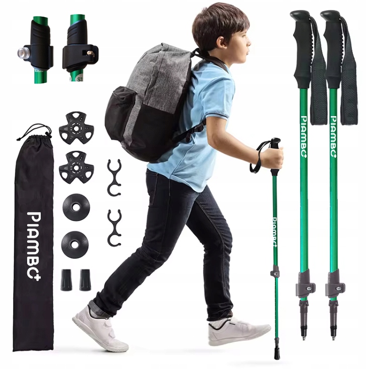 KIJKI TREKKINGOWE DZIECIĘCE KIJE DO NORDIC WALKING CHODZENIA DLA DZIECKA