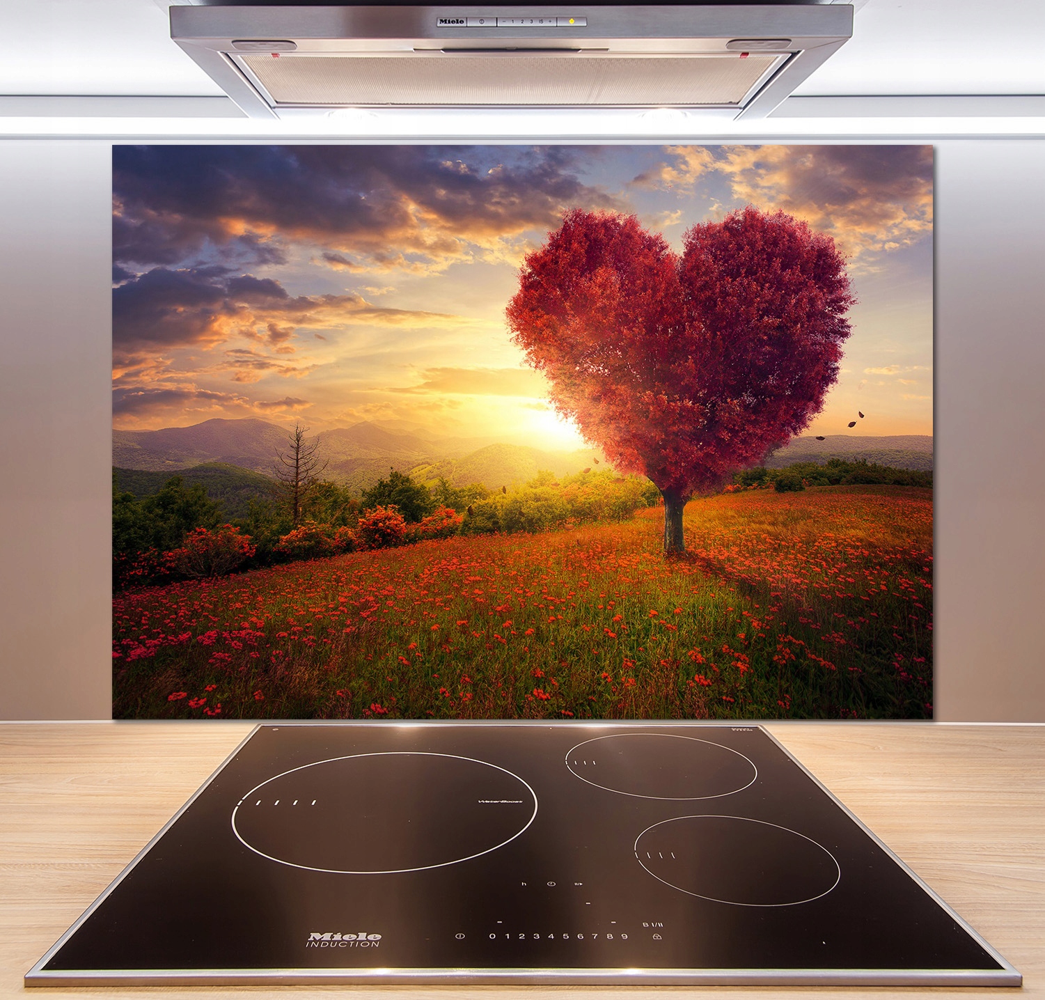 

Panel do kuchni Drzewo pole serce 100x70 cm + Klej
