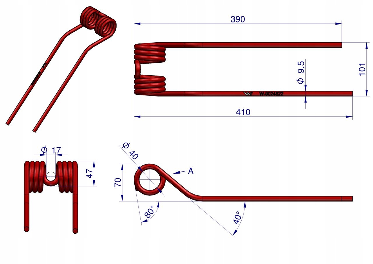 Palec przetrząsarka CLAAS 9024822 Waryński Producent części Waryński