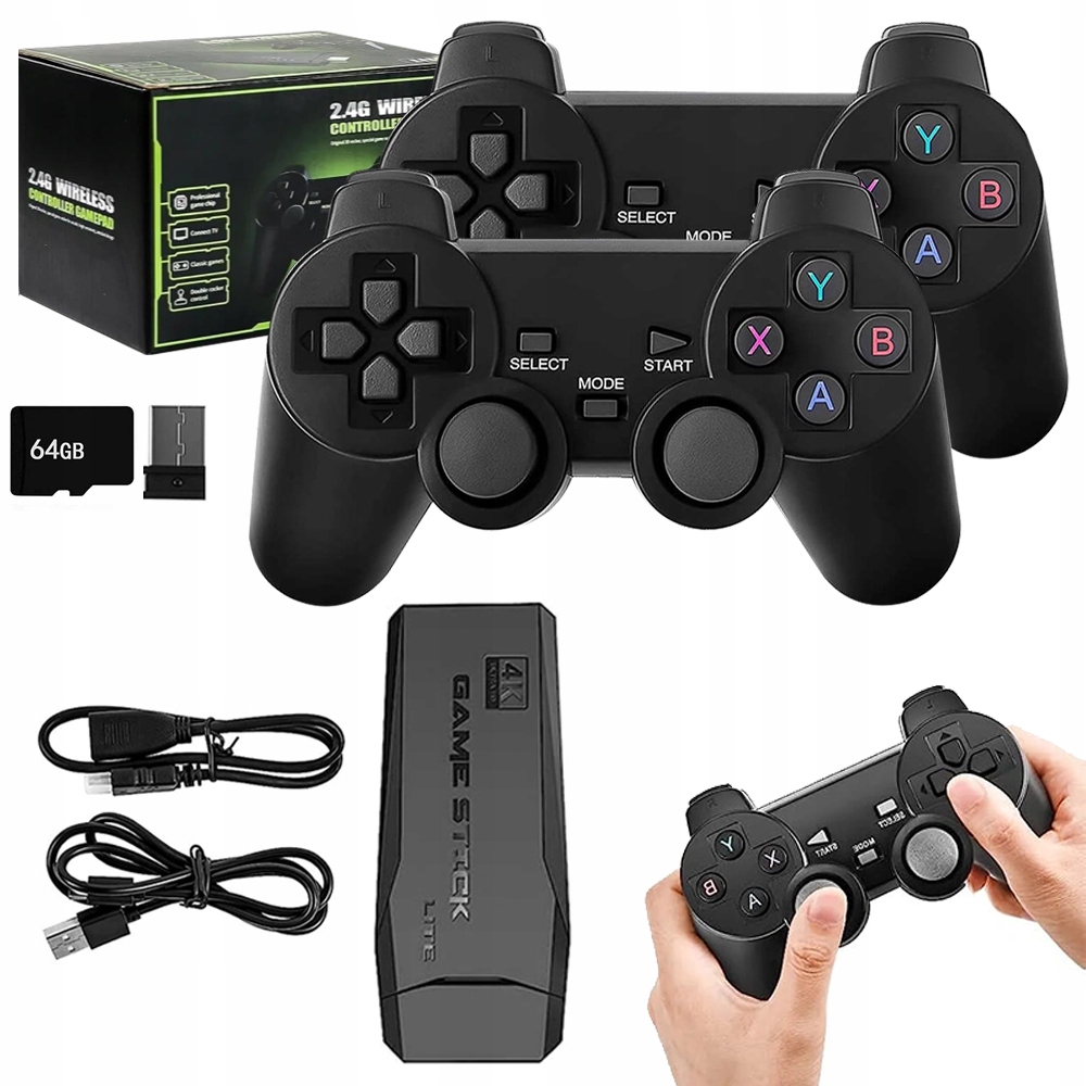 Konsola Retro 20000 Gier 4K Hdmi Bezprzewodowy Pad 2.4GHZ 64GB Karta Tv Hd