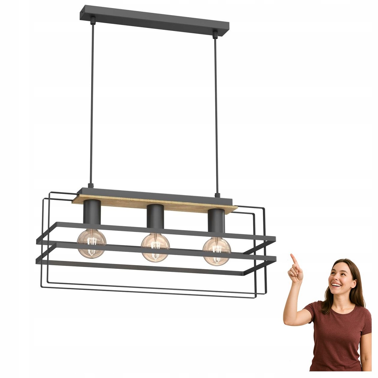 Kovová 3-bodová závesná lampa Kortez 4454 Luminex