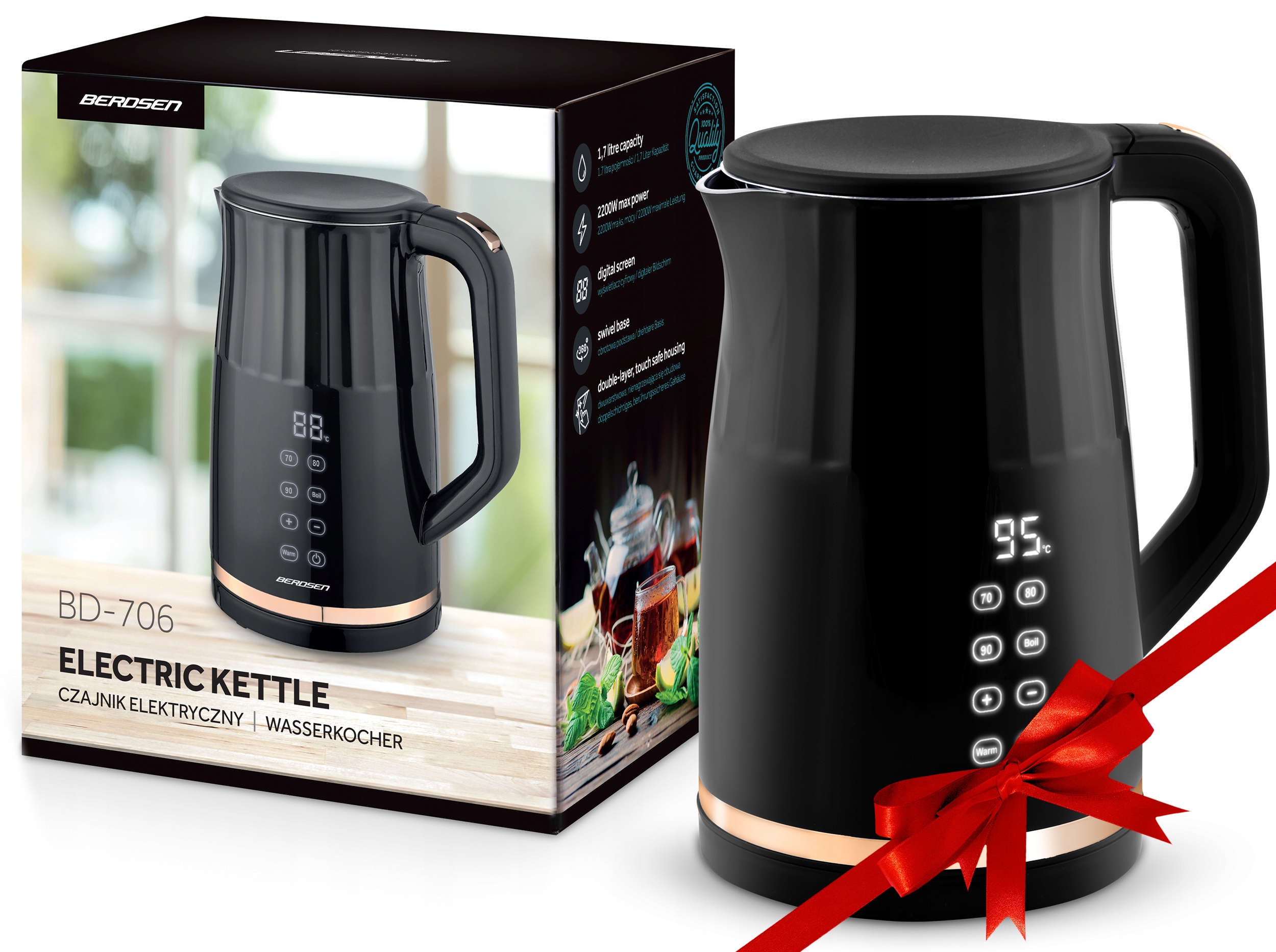 Berdsen BD-706 Rychlovarná konvice 1,7 l, černá