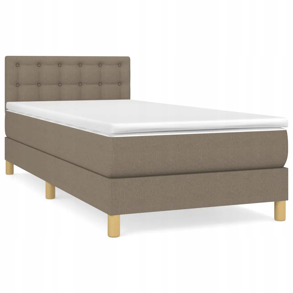 Kontinentální postel taupe 203 x 90 x 78/88 cm s matrací 90 x 200 x 20 cm