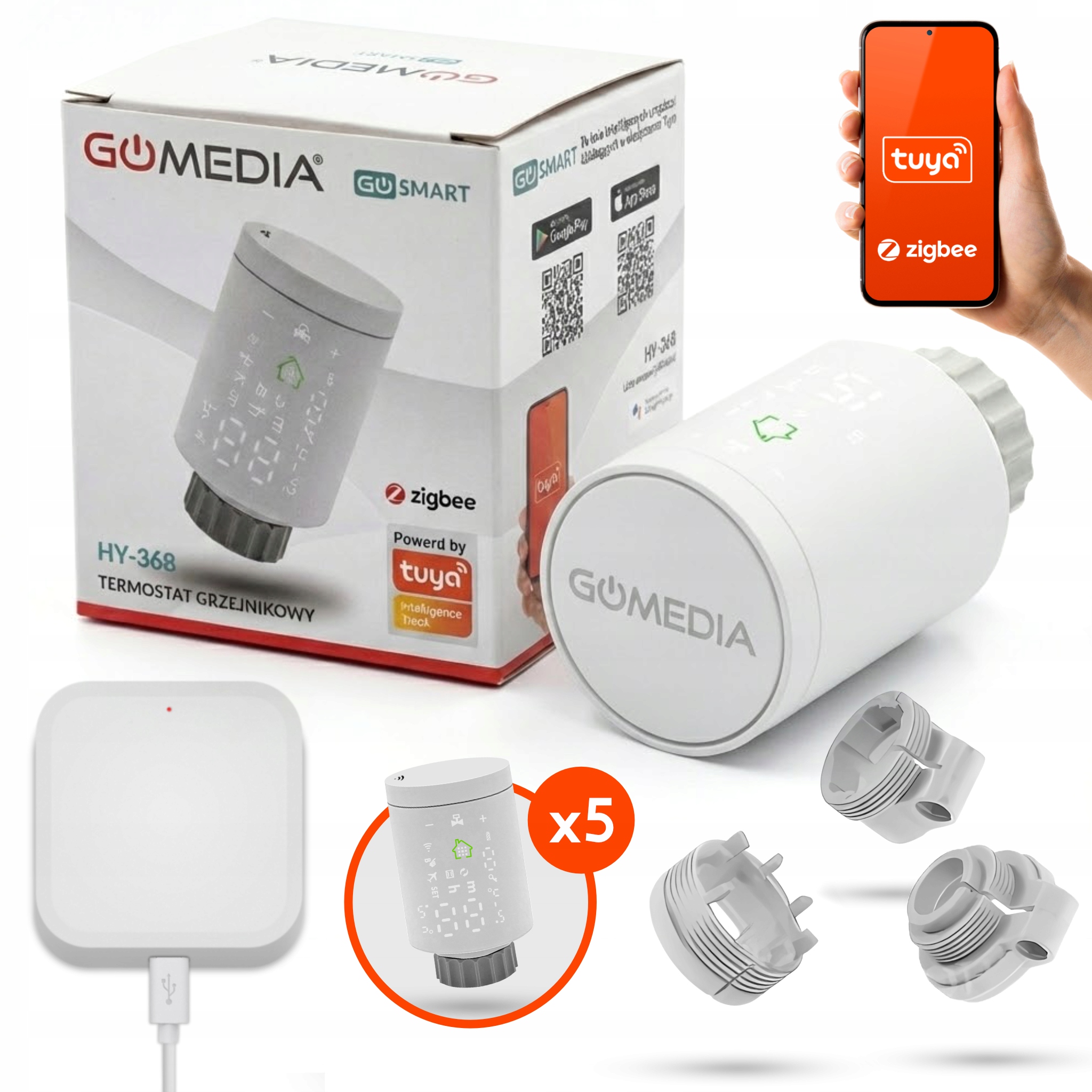 Termostatický radiátor 5 ks brána Tuya ZigBee