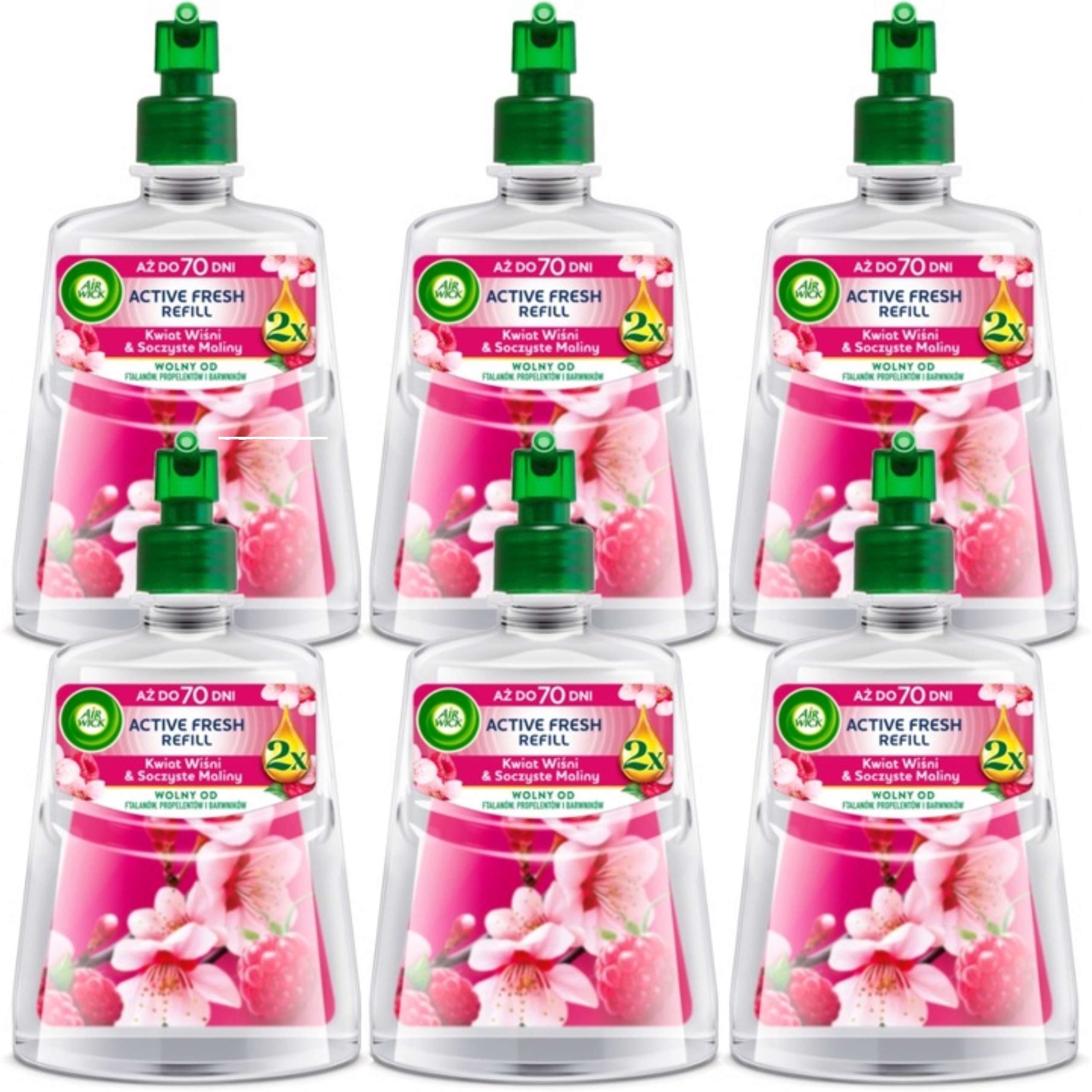 Air Wick Active Fresh refill Višňový Květ a šťavnaté maliny 228 ml x6