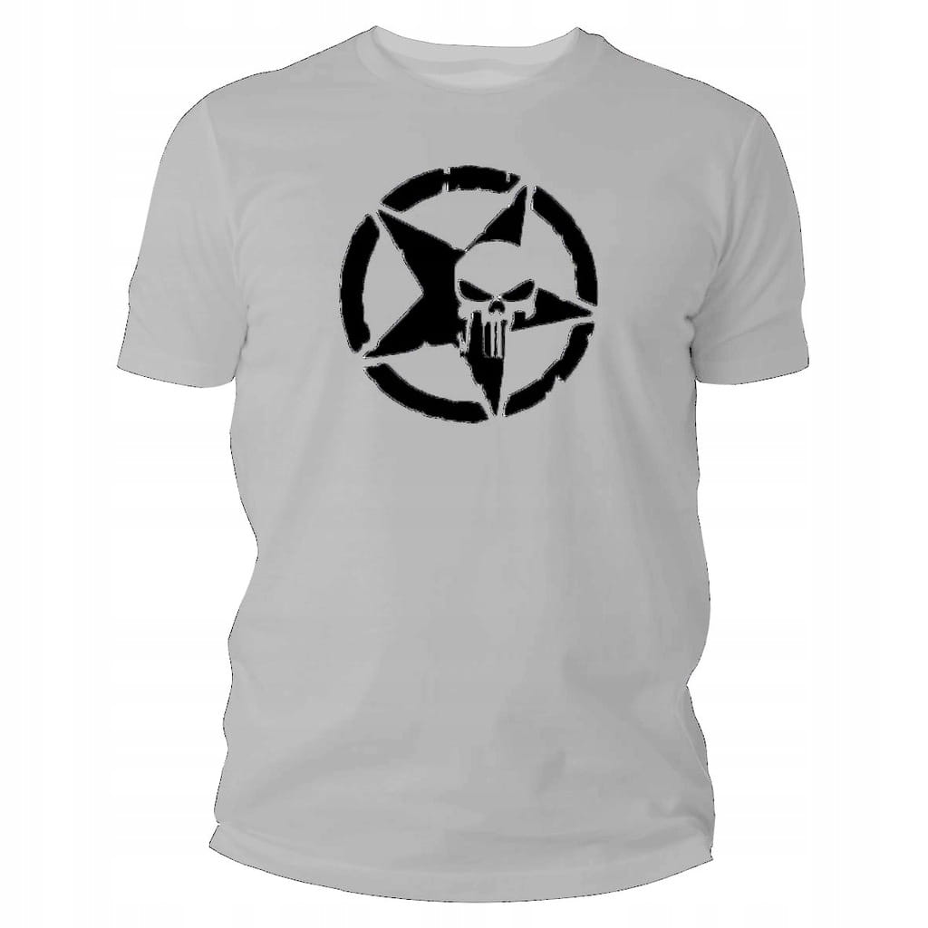 Koszulka Męska T-shirt TigerWood Military Punisher M Szara