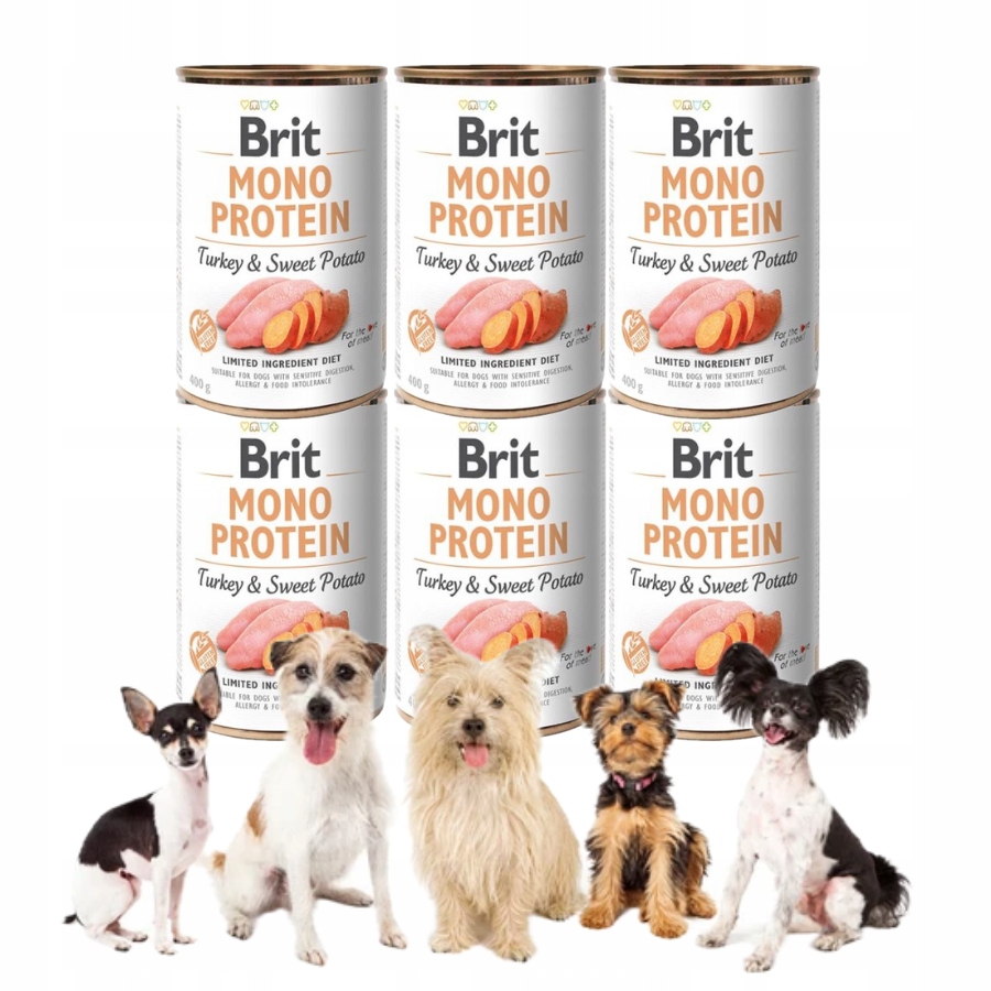 Levně Brit Care Mono Protein Krůta Vlhké Krmivo psy s krůtou a batáty 400 g* 6 Ks