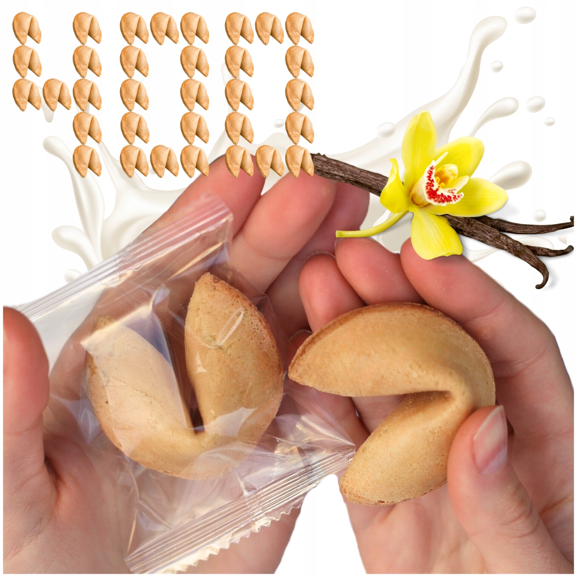 Chińskie Ciasteczka z Wróżbą 400 szt. Podziękowania dla Gości Waniliowe