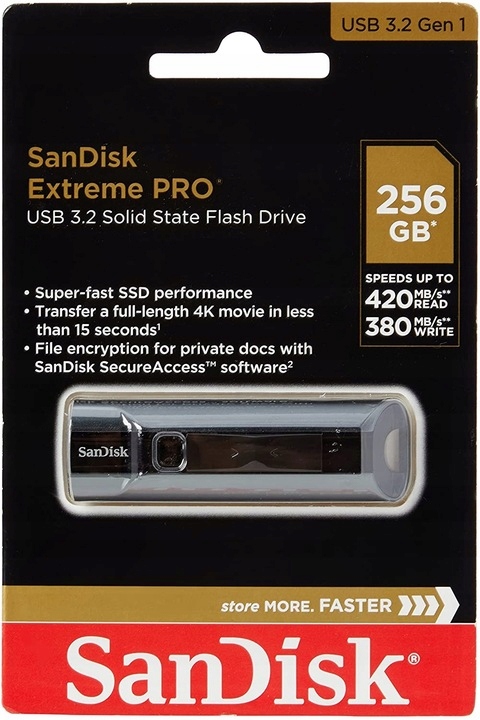 Rychlý Pendrive SanDisk Extreme Pro 256 Gb 420 MB/s USB3.2