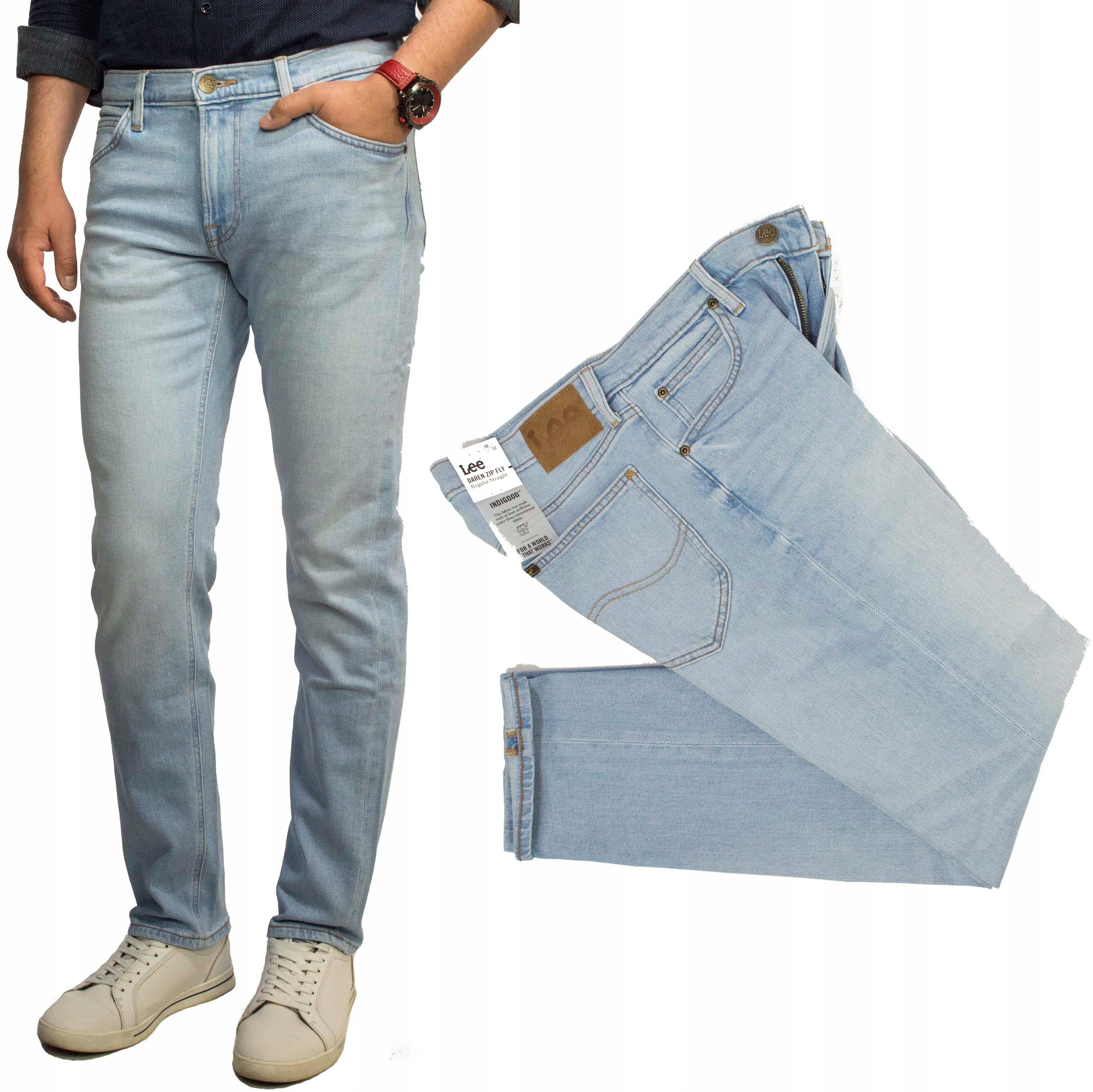Lee Daren Zip Fly Sky Light pánské džíny rovné regular W36 L34