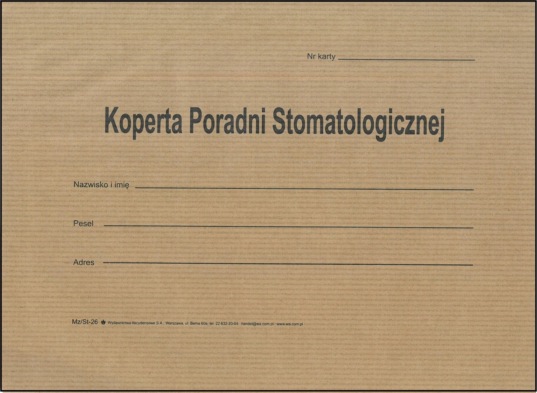 

Koperta Poradni Stomatologicznej 100 Szt
