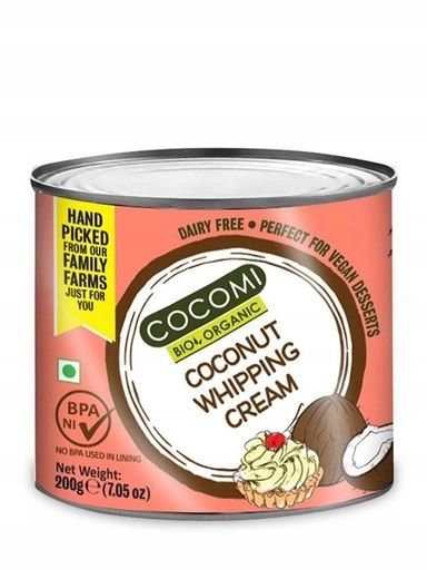 4x Cocomi Kokosový krém na šlehání bio 200 g (konzerva)