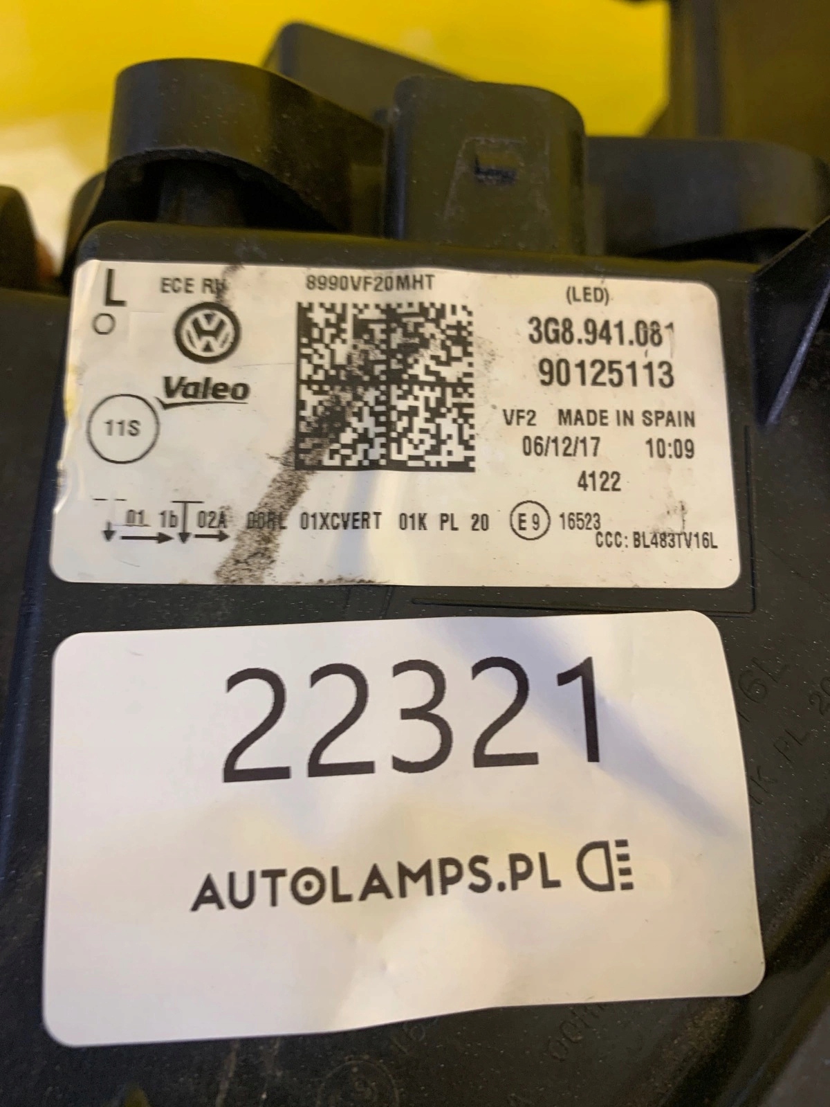 light left VW Arteon Full Led 3G8941081