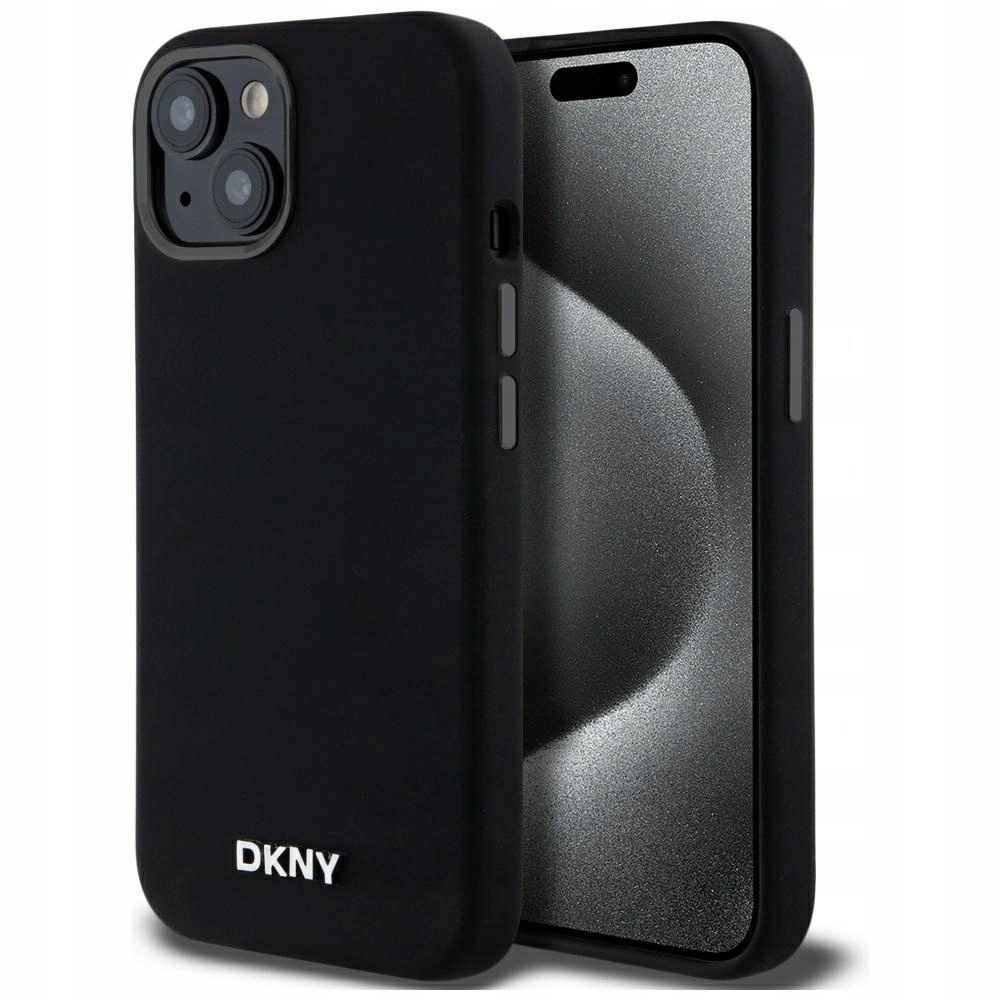 Dkny tekutý silikonový Pouzdro s malým kovovým logem MagSafe pro iPhone 14/15/13
