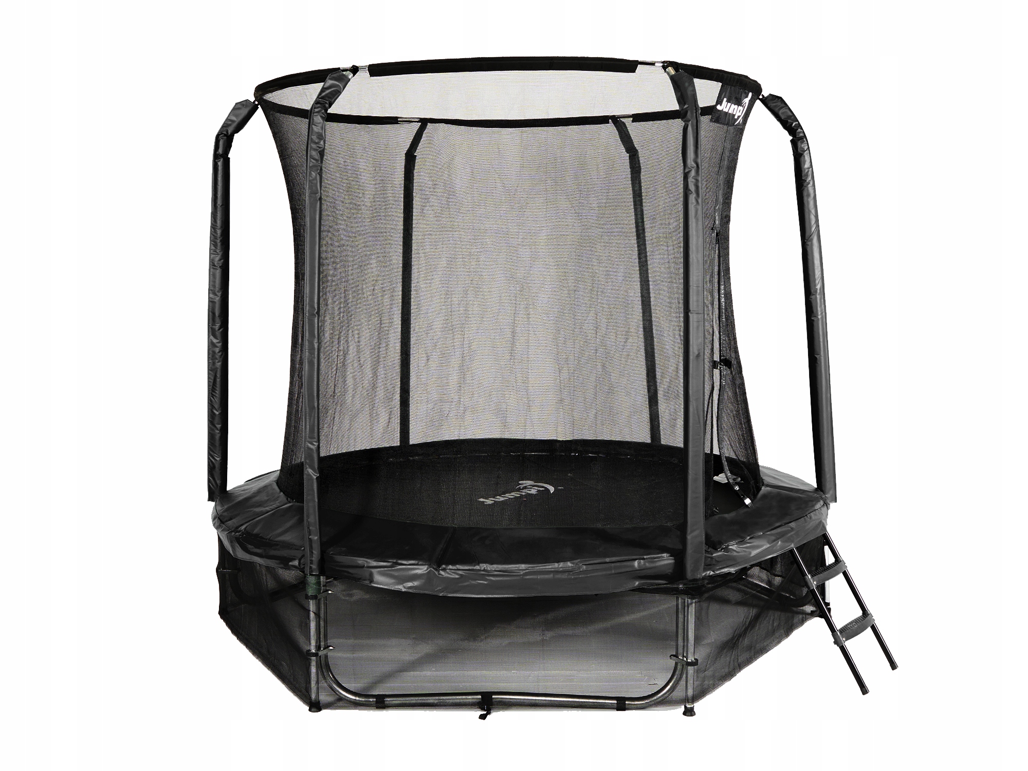 Trampolina Ogrodowa Jumpi 252cm/8FT Czarna dla dzieci z siatką do ogrodu Liczba nóżek 3